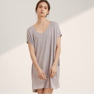 Wilfred Free | Aritzia Tshirt Dress Short Sleeve Round Neck Roomy Dress in Grey